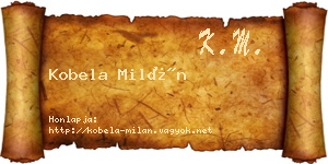 Kobela Milán névjegykártya